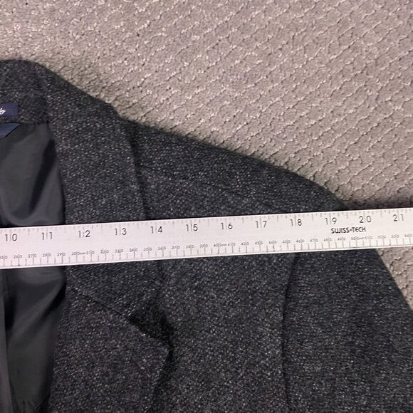 LL Bean Signature Script Tweed Blazer Jacket Sport Coat Men's 46 R Gray Donegal - Picture 11 of 15